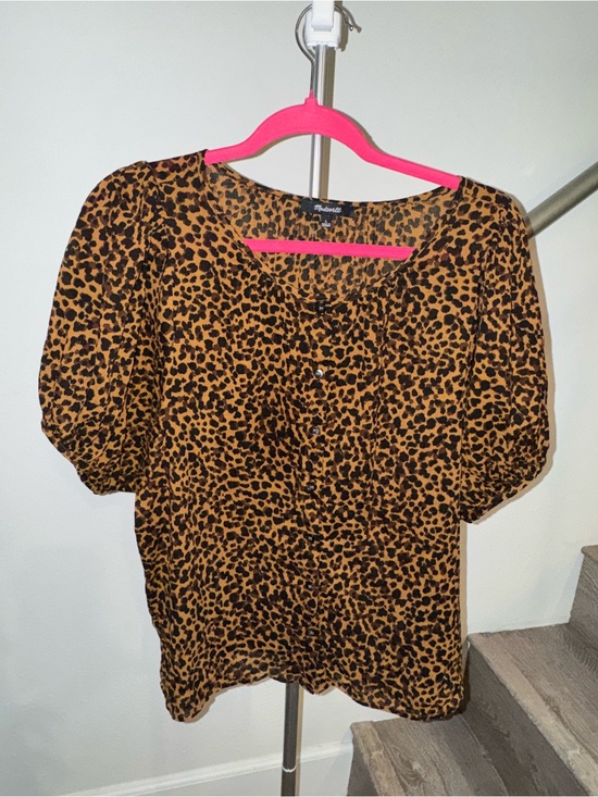 Madewell Tops - Madewell Leopard Print Blouse - Brown/Black Breezy Comfort Versatile Maximalist